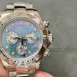 Rolex Daytona 116509 Modified and customized18K Platinum Plated Moissanite Mother of Pearl Dial 15 Clean Factory Watch