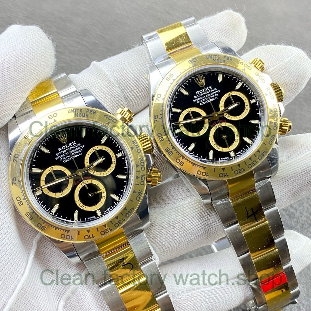 VS Factory Counterweight Rolex Daytona 126503 0003 40mm Half Yellow Gold Black Dial 7 Clean Factory Watch