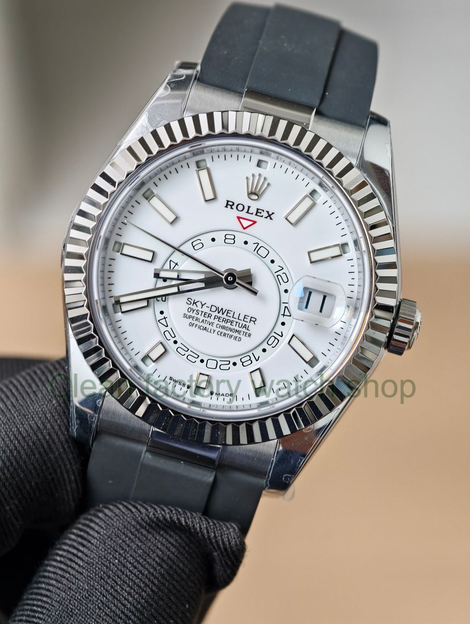 ZF Factory CounterWeight Rolex Sky-Dweller 336239-0003 42mm White Gold OysterFlex White Dial (3) ZF Factory CounterWeight Rolex Sky-Dweller 336239-0003 42mm White Gold OysterFlex White Dial (3)