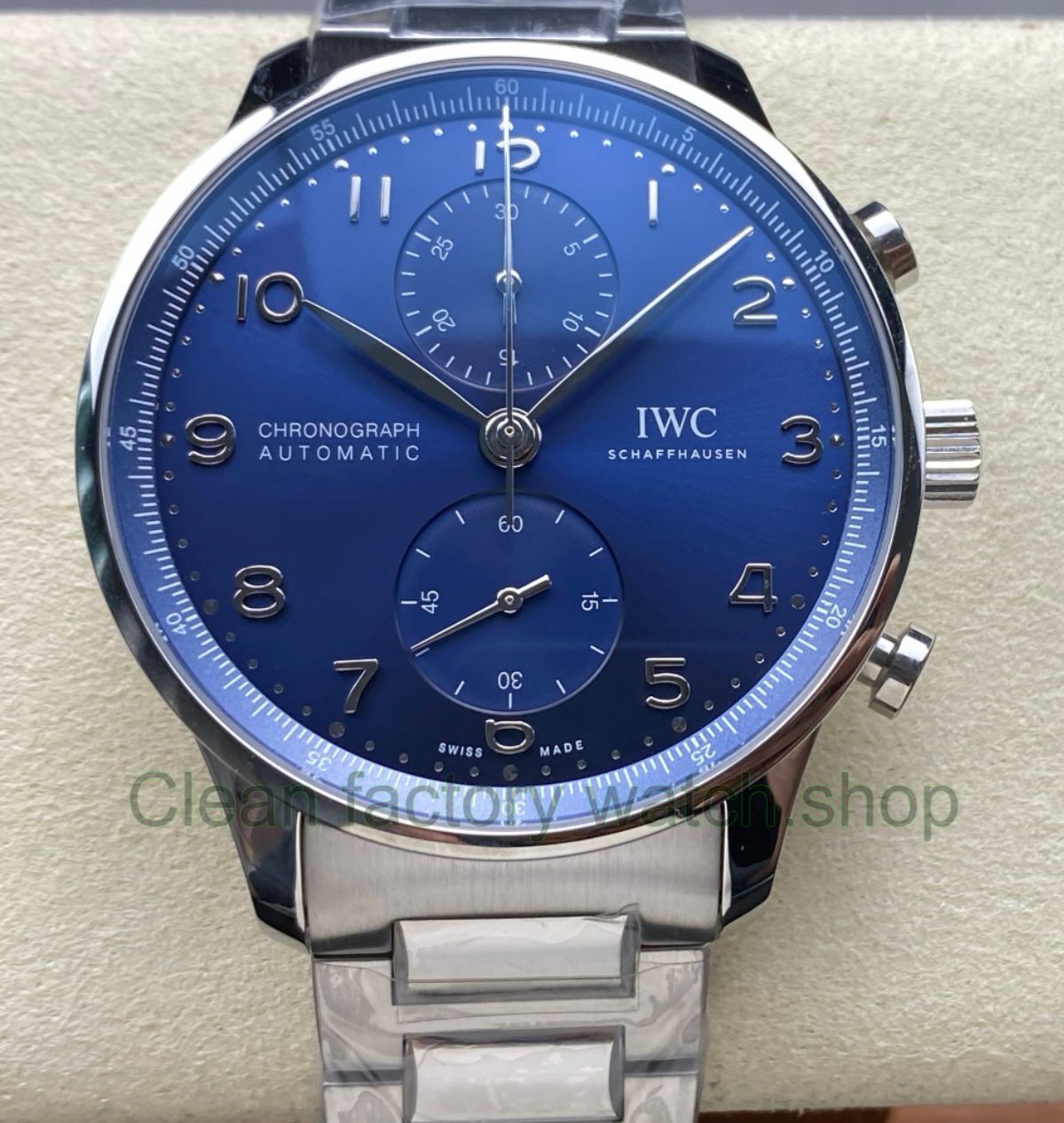 ZF Factory IWC Portuguese Chronograph IW371606 41mm Steel Blue Dial 1 ZF Factory IWC Portuguese Chronograph IW371606 41mm Steel Blue Dial 1 Clean Factory Watch