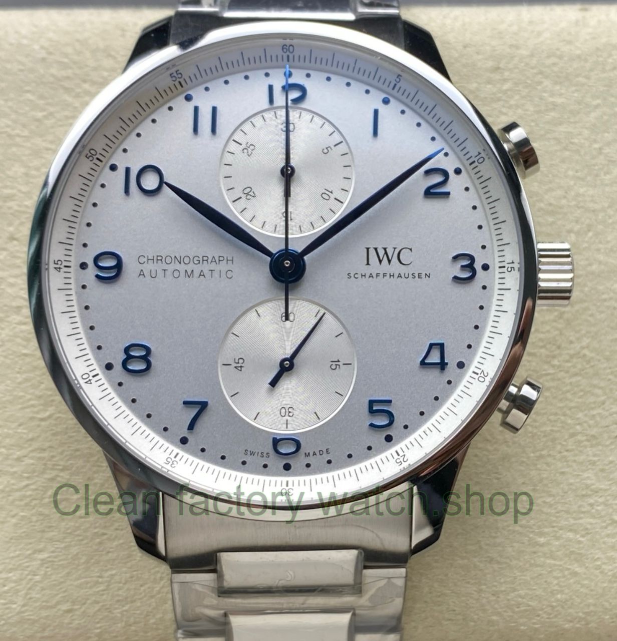 ZF Factory IWC Portuguese Chronograph IW371617 41mm Steel Silver Dial 14 Clean Factory Watch