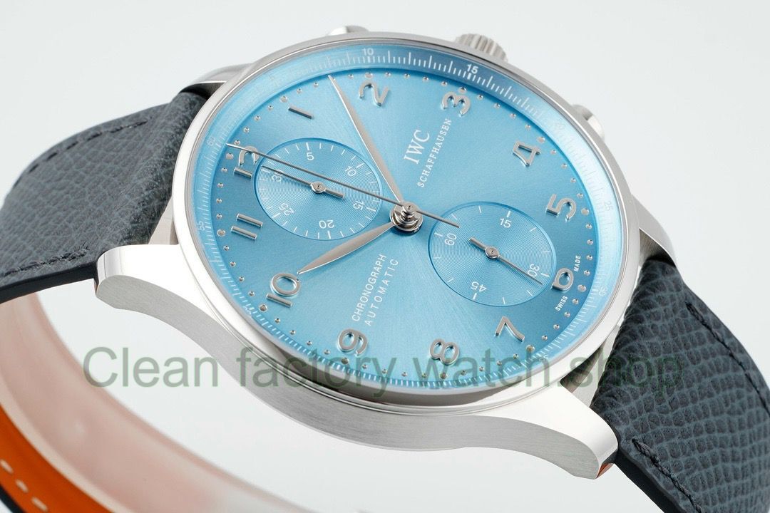 ZF Factory IWC Portuguese Chronograph IW371626 41mm White Gold Ice Blue Dial (1) ZF Factory IWC Portuguese Chronograph IW371626 41mm White Gold Ice Blue Dial (1)