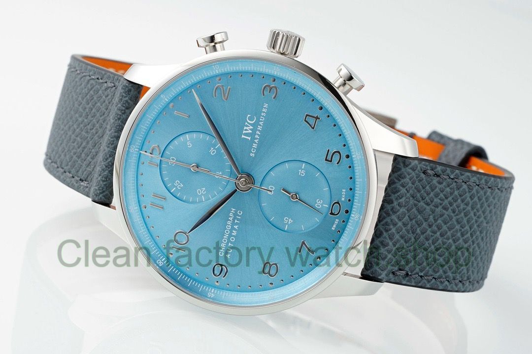 ZF Factory IWC Portuguese Chronograph IW371626 41mm White Gold Ice Blue Dial (10) ZF Factory IWC Portuguese Chronograph IW371626 41mm White Gold Ice Blue Dial (10)