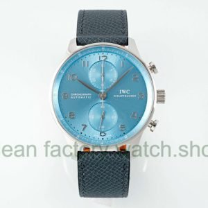 ZF Factory IWC Portuguese Chronograph IW371626 41mm White Gold Ice Blue Dial 16 ZF Factory IWC Portuguese Chronograph IW371626 41mm White Gold Ice Blue Dial 14 Clean Factory Watch