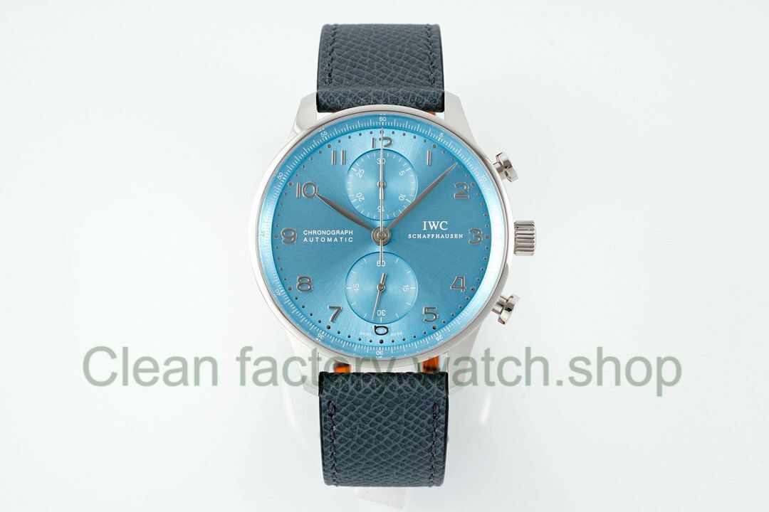 ZF Factory IWC Portuguese Chronograph IW371626 41mm White Gold Ice Blue Dial 1 ZF Factory IWC Portuguese Chronograph IW371626 41mm White Gold Ice Blue Dial 14 Clean Factory Watch