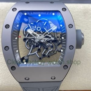 ZF Factory Richard Mille RM 055 42.7mm Full Grey Ceramic Rubber Strap Skeletonized Grey Dial 15 Clean Factory Watch