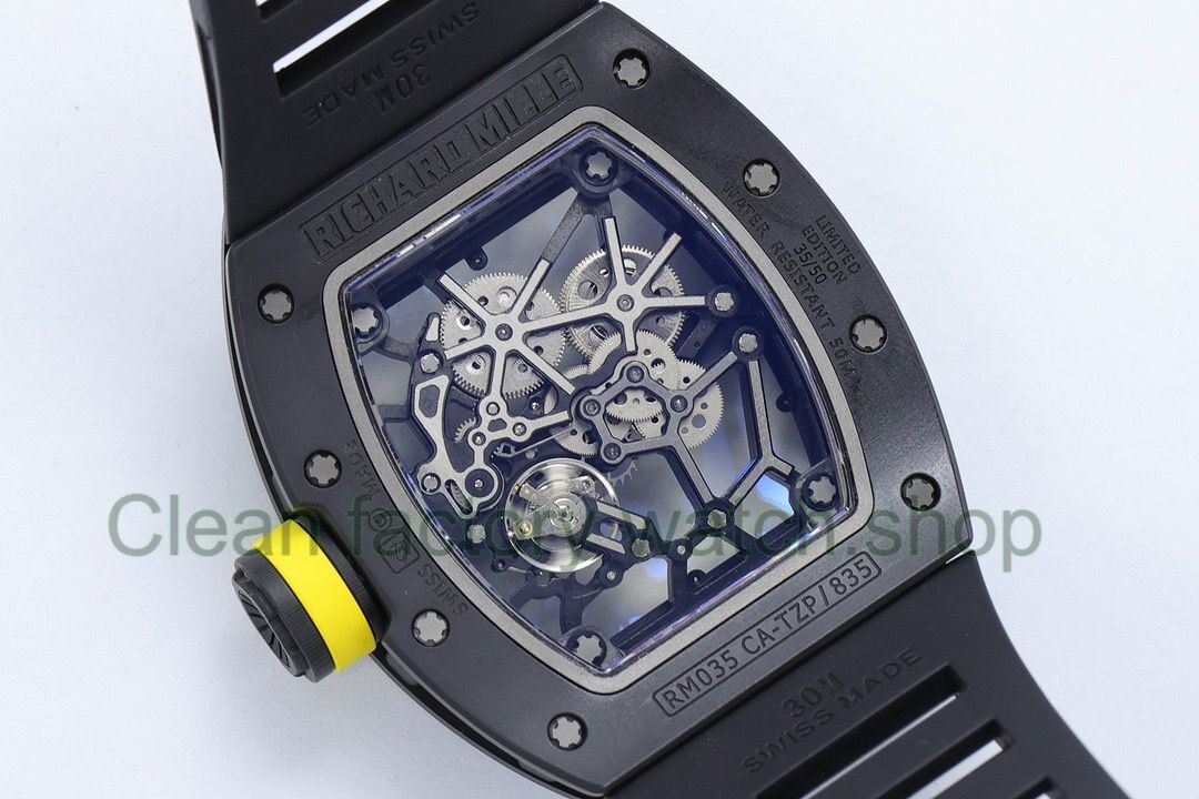 ZF Factory Richard Mille RM035 Titanium Rose Gold Black Rubber Strap Skeletonized Dial (13) ZF Factory Richard Mille RM035 Titanium Rose Gold Black Rubber Strap Skeletonized Dial (13)