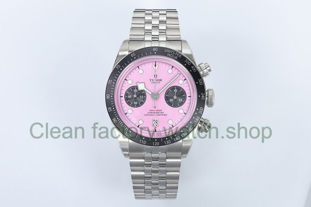ZF Factory Tudor Black Bay Chrono 79360N-0019 41mm Jubilee Pink Dial 1 ZF Factory Tudor Black Bay Chrono 79360N 0019 41mm Jubilee Pink Dial 2 Clean Factory Watch