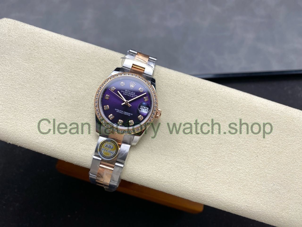 ARF Factory Counterweight Rolex Datejust Oyster 278381RBR 31mm Rose Gold Diamond Bezel Purple Dial (25) ARF Factory Counterweight Rolex Datejust Oyster 278381RBR 31mm Rose Gold Diamond Bezel Purple Dial (25)