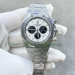 APS Factory Audemars Piguet Royal Oak Chronograph 26331ST.OO.1220ST.03 41mm Full Steel White Dial 10 APS Factory Audemars Piguet Royal Oak Chronograph 26331ST.OO .1220ST.03 41mm Full Steel White Dial 2 Clean Factory Watch