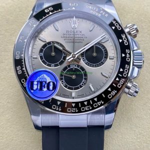 UFO Factory Counterweight Rolex Daytona 126519LN 0006 White Gold Oysterflex Grey Dial 11 Clean Factory Watch