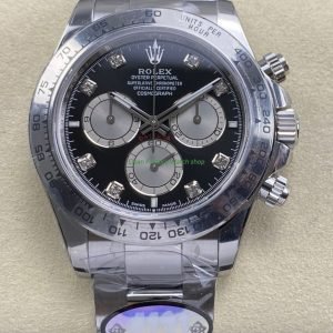 UFO Factory Rolex Daytona 126509 0002 40mm Full White Gold Diamond Black Dial 4 Clean Factory Watch
