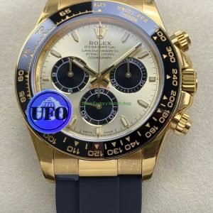 UFO Factory counterweight Rolex Daytona 126518LN 0012 Yellow Gold Oysterflex Champagne Dial 13 Clean Factory Watch