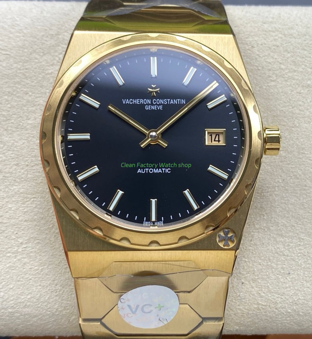 VC+ Factory Vacheron Constantin Historiques 222 Full Yellow Gold Black Dial 1 VC Factory Vacheron Constantin Historiques 222 Full Yellow Gold Black Dial 2 Clean Factory Watch