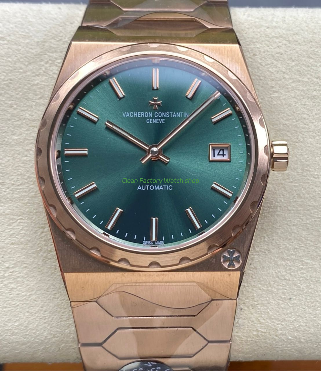 VC+ Factory Vacheron Constantin Historiques 222 Rose Gold Green Dial 1 VC Factory Vacheron Constantin Historiques 222 Rose Gold Green Dial 4 Clean Factory Watch