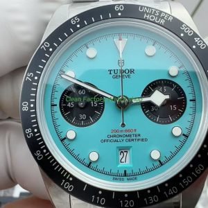 M Factory Tudor Heritage Black Bay Chrono 79360N 0024 41mm Jubilee Flamingo Blue Dial 5 Clean Factory Watch