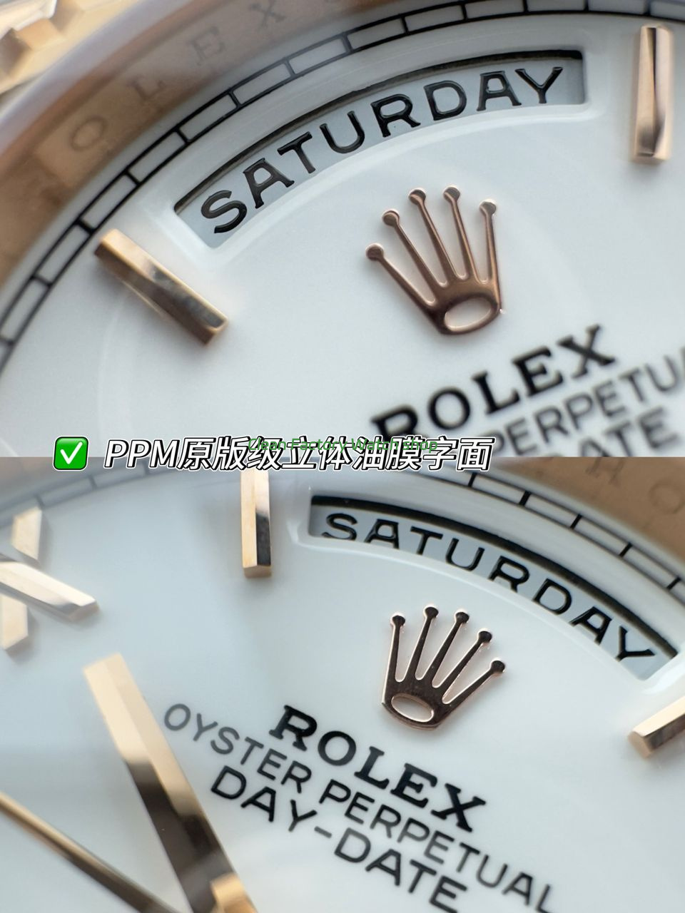 PPM Factory Counterweight Rolex Day-Date 228235-0032 40mm Full Rose Gold Roman Number White Dial (9) PPM Factory Counterweight Rolex Day-Date 228235-0032 40mm Full Rose Gold Roman Number White Dial (9)