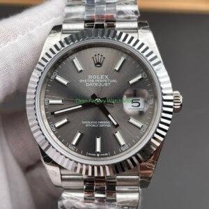 QF Factory Rolex Datejust 126334-0014 41mm White Gold 904L Grey Dial Jubilee