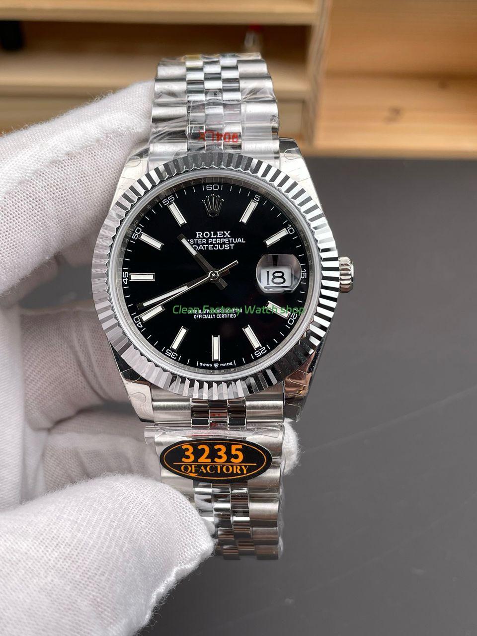 QF Factory Rolex Datejust 126334 0018 41mm White Gold 904L Black Dial Jubilee 2 Clean Factory Watch