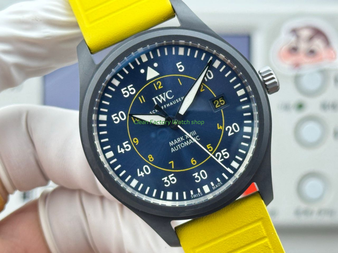 AOF Factory IWC Pilot 41mm Ceramic Rubber Strap Blue Dial (1) AOF Factory IWC Pilot 41mm Ceramic Rubber Strap Blue Dial (1)