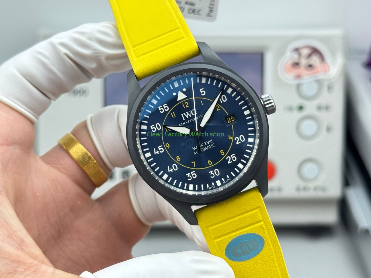 AOF Factory IWC Pilot 41mm Ceramic Rubber Strap Blue Dial (3) AOF Factory IWC Pilot 41mm Ceramic Rubber Strap Blue Dial (3)