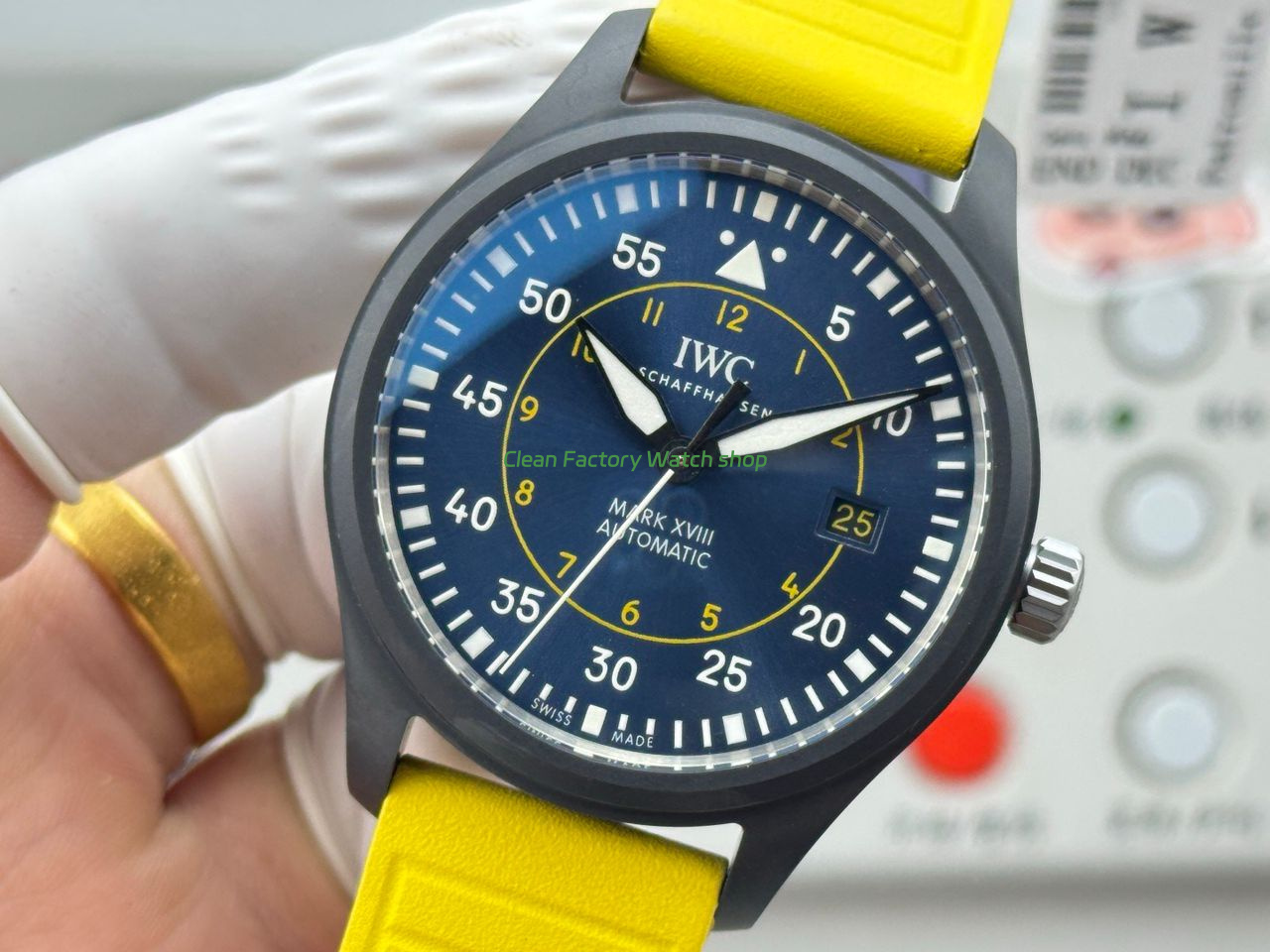 AOF Factory IWC Pilot 41mm Ceramic Rubber Strap Blue Dial (8) AOF Factory IWC Pilot 41mm Ceramic Rubber Strap Blue Dial (8)