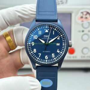 AOF Factory IWC Pilot IW328101 41mm Ceramic Blue Rubber Strap Blue Dial 9 Clean Factory Watch