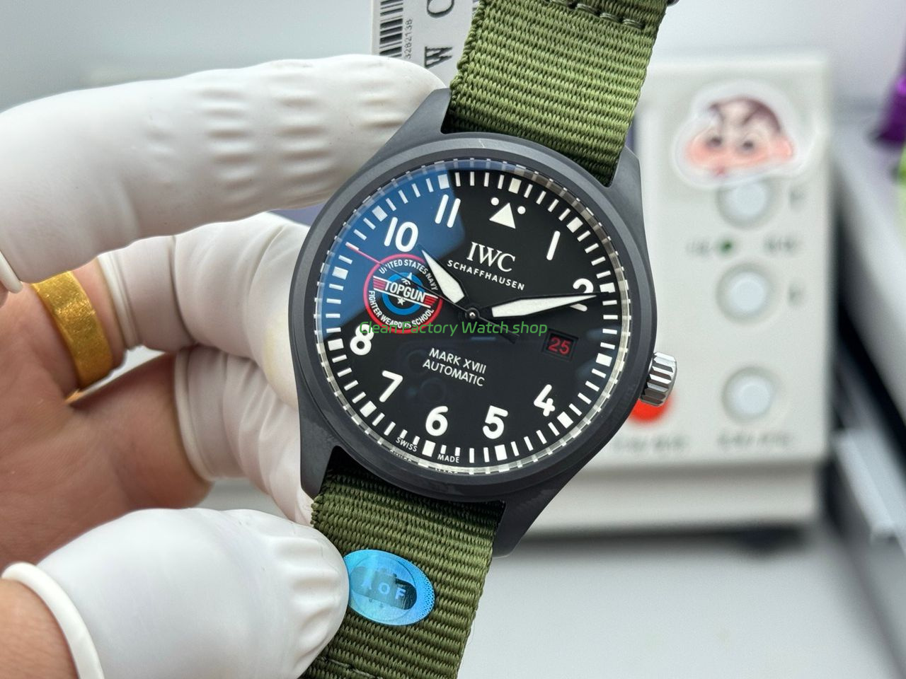 AOF Factory IWC Pilot Mark XVIII IW324712 41mm Ceramic Textile Strap Black Dial (6) AOF Factory IWC Pilot Mark XVIII IW324712 41mm Ceramic Textile Strap Black Dial (6)