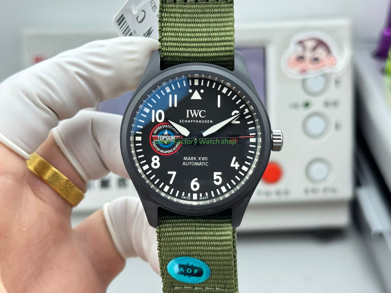 AOF Factory IWC Pilot Mark XVIII IW324712 41mm Ceramic Textile Strap Black Dial 1 AOF Factory IWC Pilot Mark XVIII IW324712 41mm Ceramic Textile Strap Black Dial 8 Clean Factory Watch