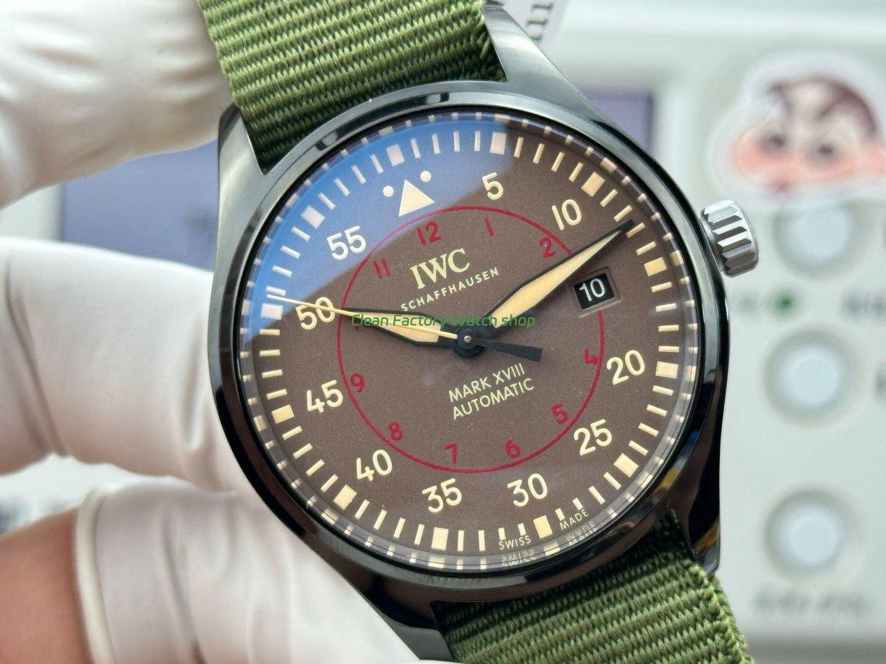 AOF Factory IWC Pilot Mark XVIII Miramar IW324702 41mm Ceramic Textile Strap Grey Dial (4) AOF Factory IWC Pilot Mark XVIII Miramar IW324702 41mm Ceramic Textile Strap Grey Dial (4)