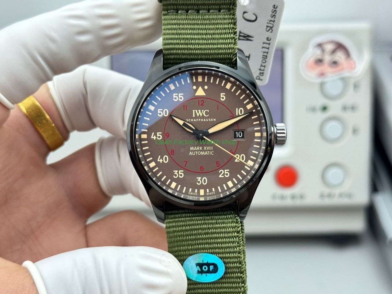 AOF Factory IWC Pilot Mark XVIII Miramar IW324702 41mm Ceramic Textile Strap Grey Dial 1 AOF Factory IWC Pilot Mark XVIII Miramar IW324702 41mm Ceramic Textile Strap Grey Dial 7 Clean Factory Watch