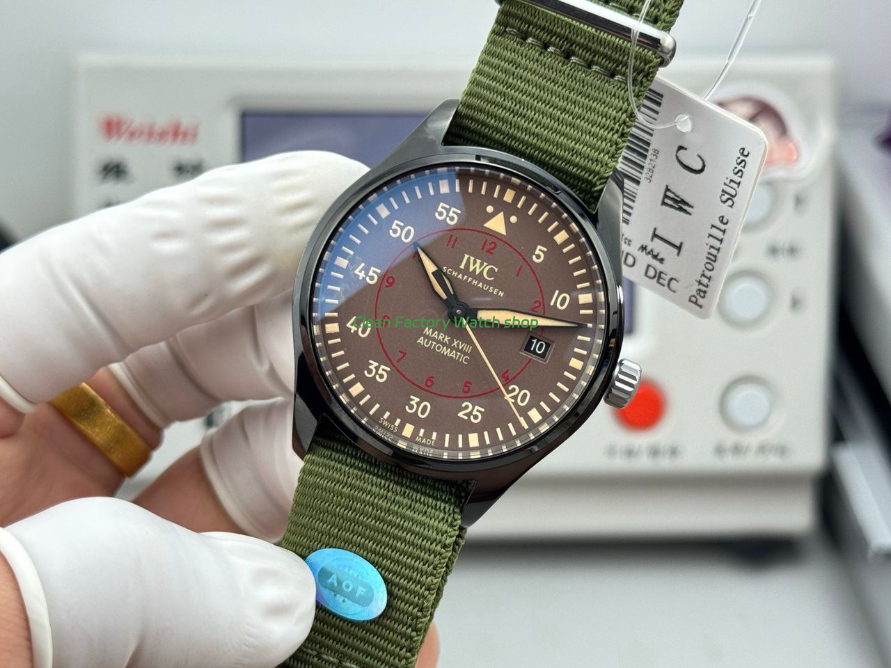 AOF Factory IWC Pilot Mark XVIII Miramar IW324702 41mm Ceramic Textile Strap Grey Dial (8) AOF Factory IWC Pilot Mark XVIII Miramar IW324702 41mm Ceramic Textile Strap Grey Dial (8)