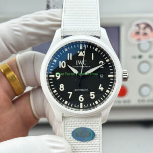 AOF Factory IWC Pilot Top Gun Lake Tahoe IW328104 41mm Ceramic Textile Strap Black Dial 1 Clean Factory Watch
