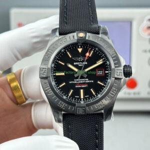 GF Factory Breitling Avenger Blackbird V17311101B1W1 44mm Titanium Military Canvas Strap Black Dial 9 Clean Factory Watch
