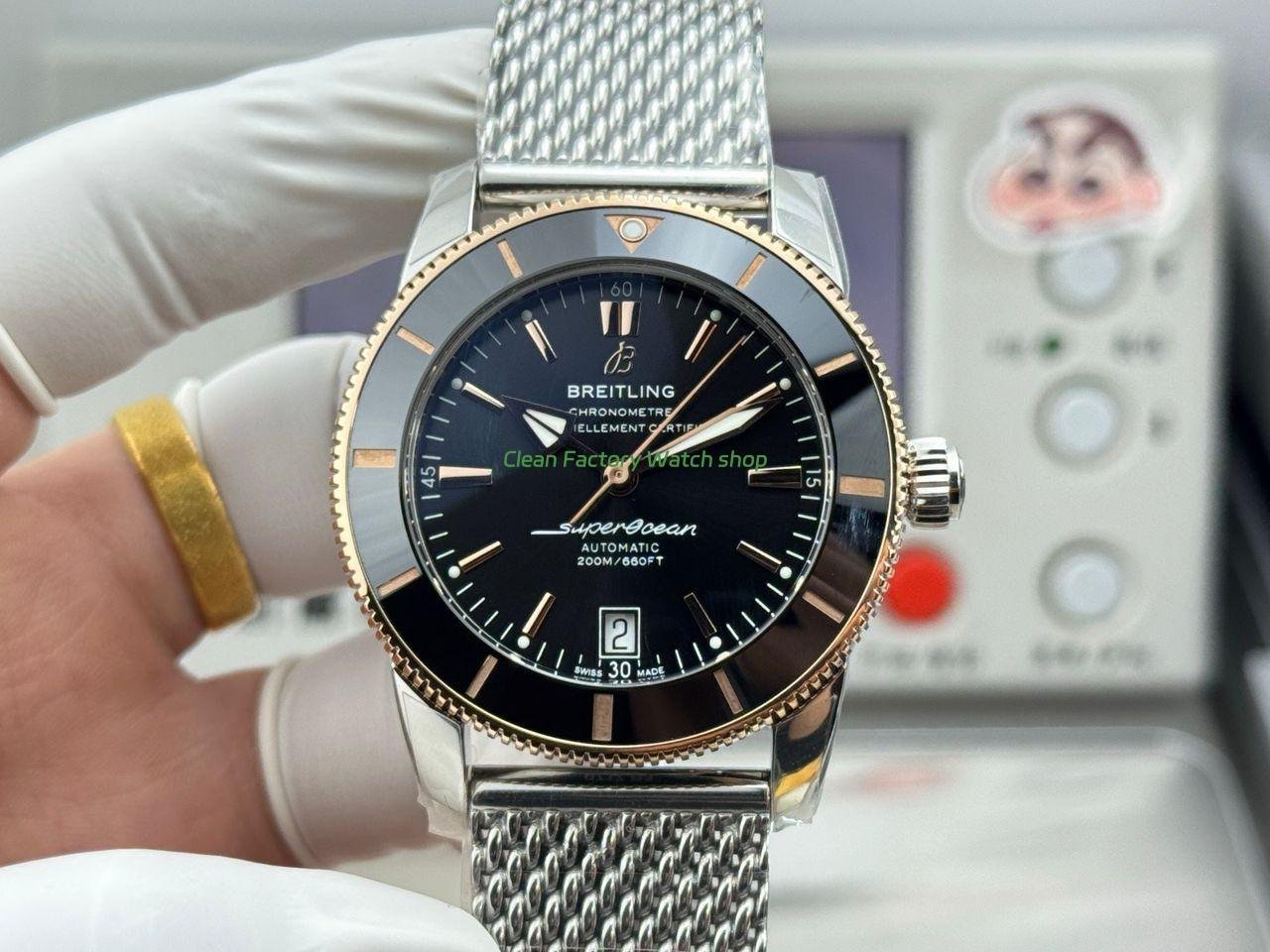 GF Factory Breitling Superocean Heritage B20 UB2010121B1A1 42mm GoldSteel Black Dial 8 Clean Factory Watch