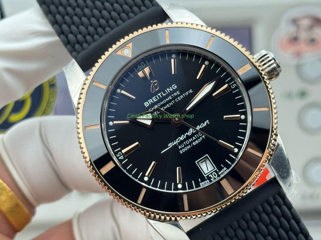 GF Factory Breitling Superocean Heritage B20 UB2010121B1A1 42mm Rubber Strap GoldSteel Black Dial (2) GF Factory Breitling Superocean Heritage B20 UB2010121B1A1 42mm Rubber Strap GoldSteel Black Dial (2)