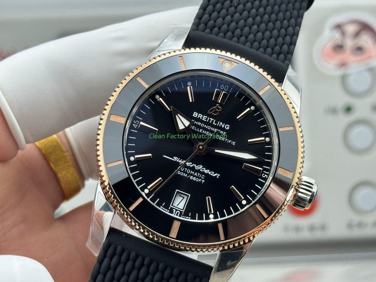 GF Factory Breitling Superocean Heritage B20 UB2010121B1A1 42mm Rubber Strap GoldSteel Black Dial (5) GF Factory Breitling Superocean Heritage B20 UB2010121B1A1 42mm Rubber Strap GoldSteel Black Dial (5)