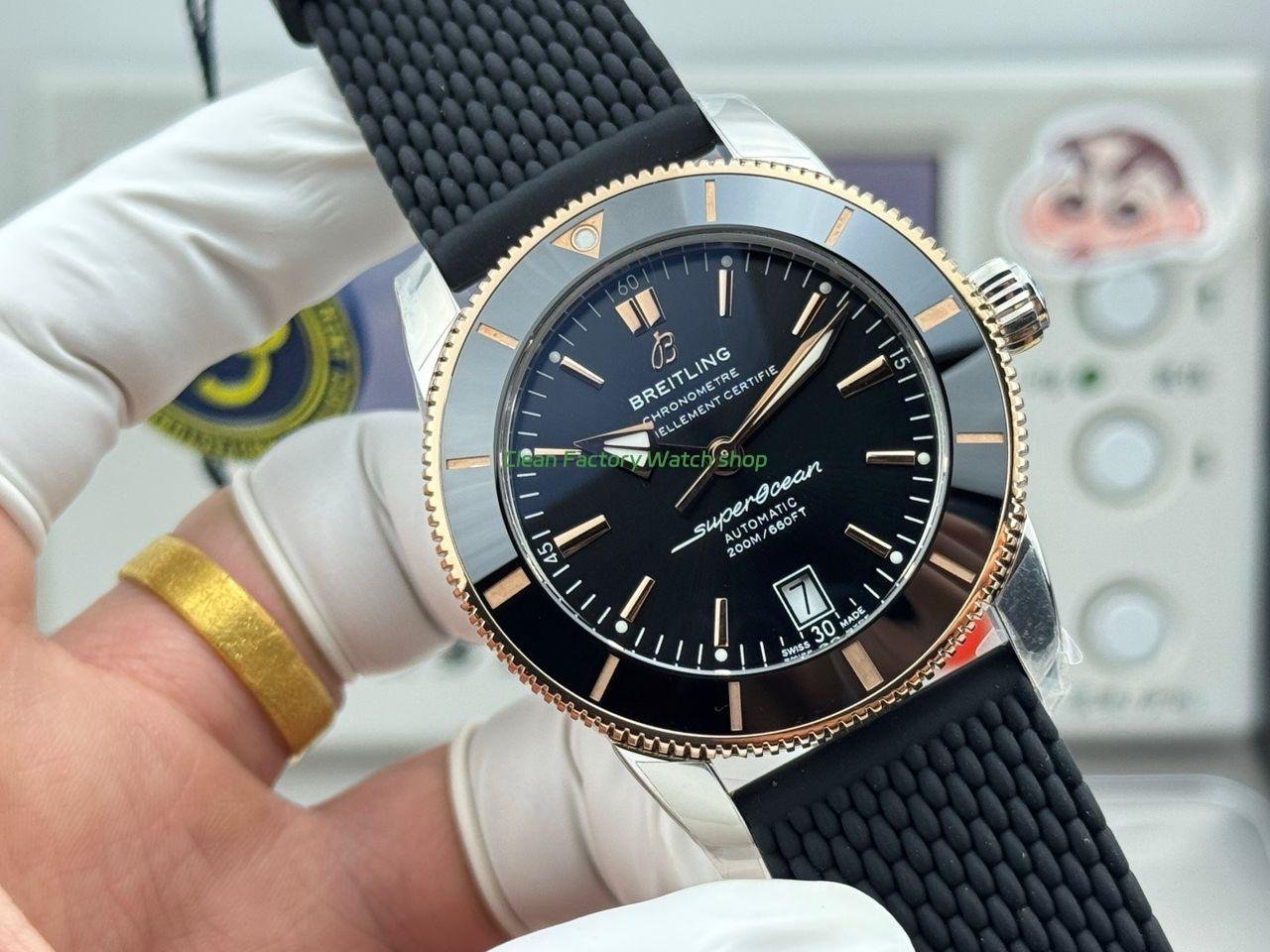 GF Factory Breitling Superocean Heritage B20 UB2010121B1A1 42mm Rubber Strap GoldSteel Black Dial (6) GF Factory Breitling Superocean Heritage B20 UB2010121B1A1 42mm Rubber Strap GoldSteel Black Dial (6)