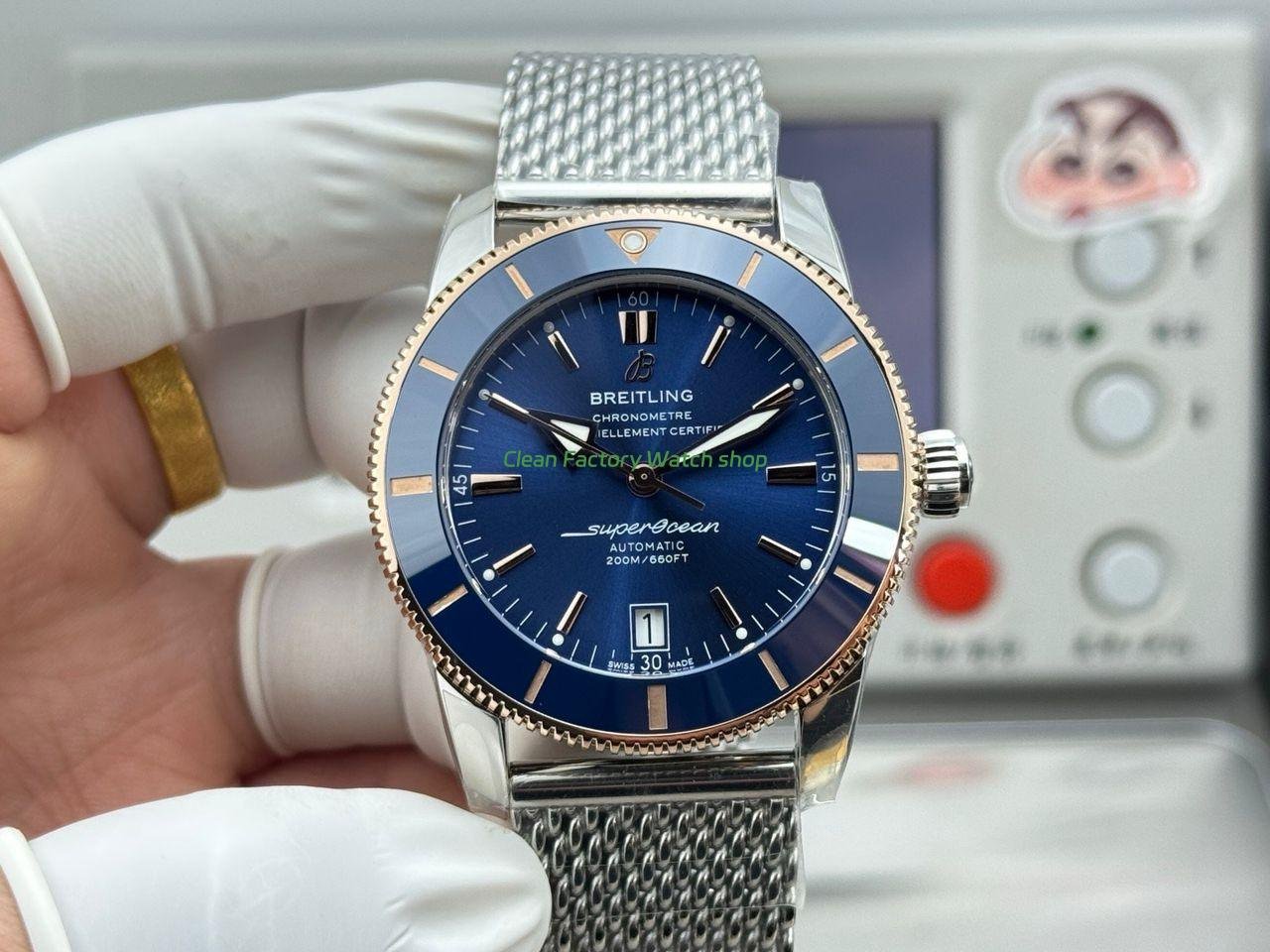 GF Factory Breitling Superocean Heritage B20 UB2010161C1A1 42mm Steel Blue Dial 7 Clean Factory Watch