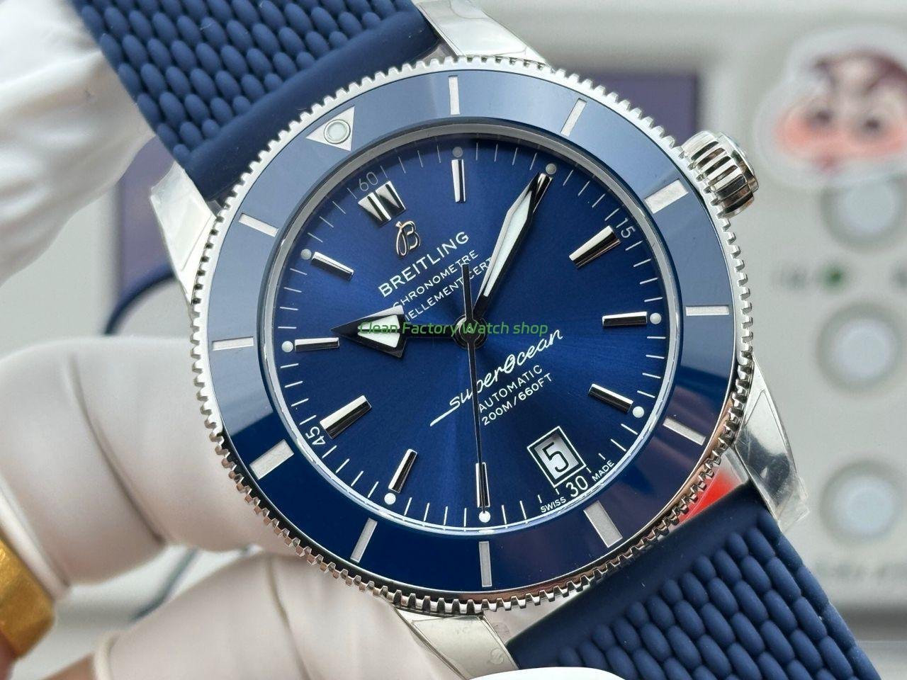 GF Factory Breitling Superocean Heritage ll AB2010 42mm Steel Rubber Strap Blue Dial (1) GF Factory Breitling Superocean Heritage ll AB2010 42mm Steel Rubber Strap Blue Dial (1)