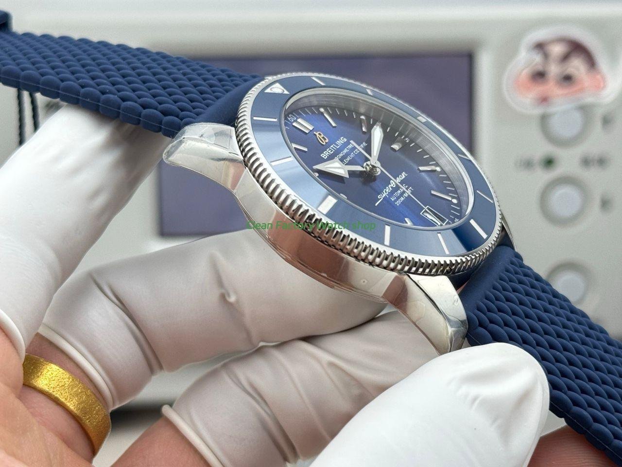 GF Factory Breitling Superocean Heritage ll AB2010 42mm Steel Rubber Strap Blue Dial (4) GF Factory Breitling Superocean Heritage ll AB2010 42mm Steel Rubber Strap Blue Dial (4)