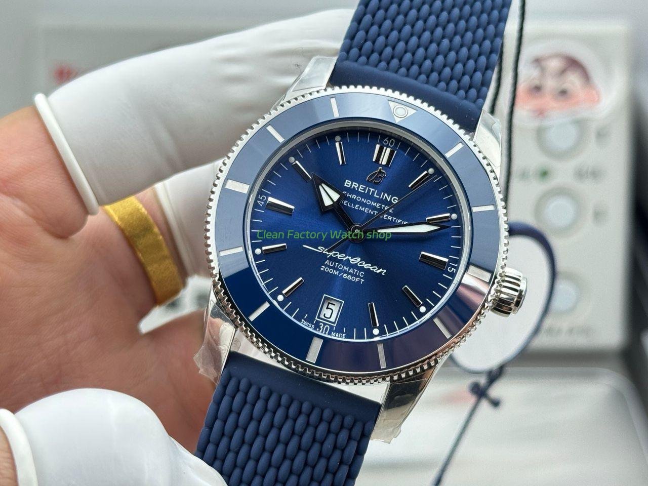 GF Factory Breitling Superocean Heritage ll AB2010 42mm Steel Rubber Strap Blue Dial (7) GF Factory Breitling Superocean Heritage ll AB2010 42mm Steel Rubber Strap Blue Dial (7)