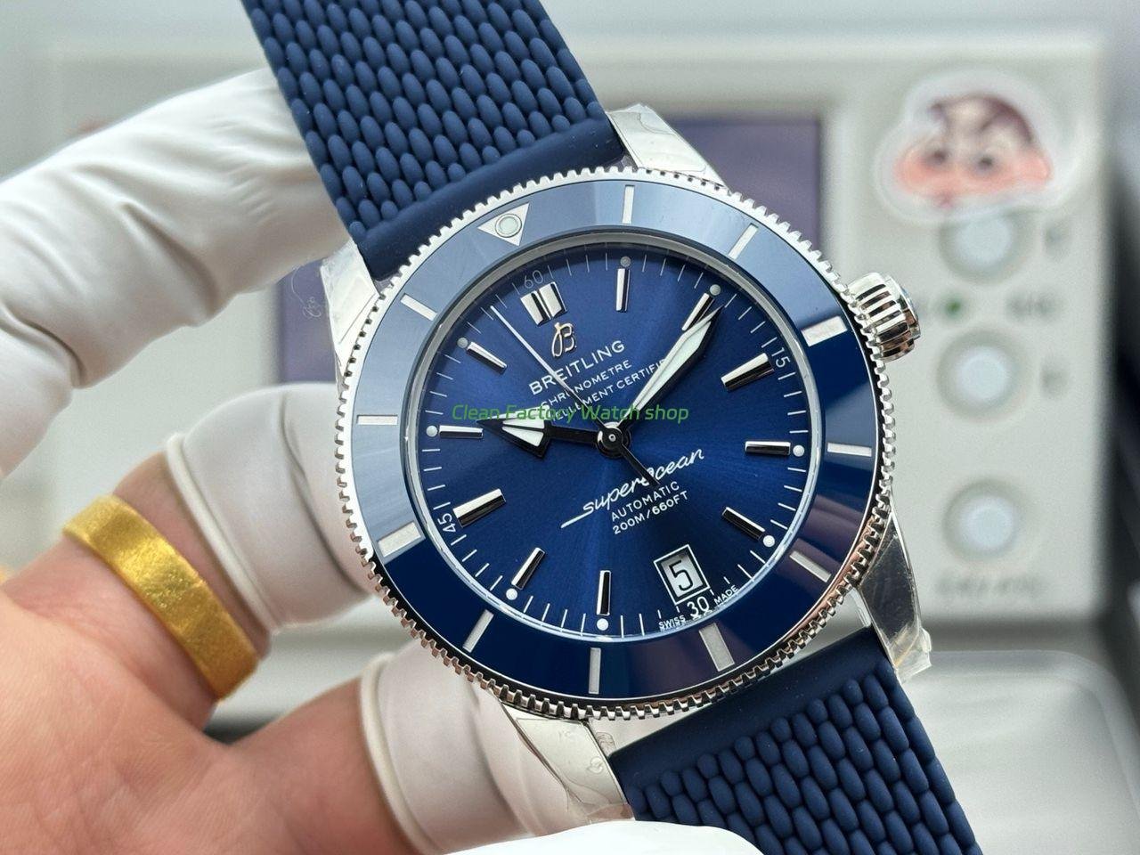 GF Factory Breitling Superocean Heritage ll AB2010 42mm Steel Rubber Strap Blue Dial (8) GF Factory Breitling Superocean Heritage ll AB2010 42mm Steel Rubber Strap Blue Dial (8)