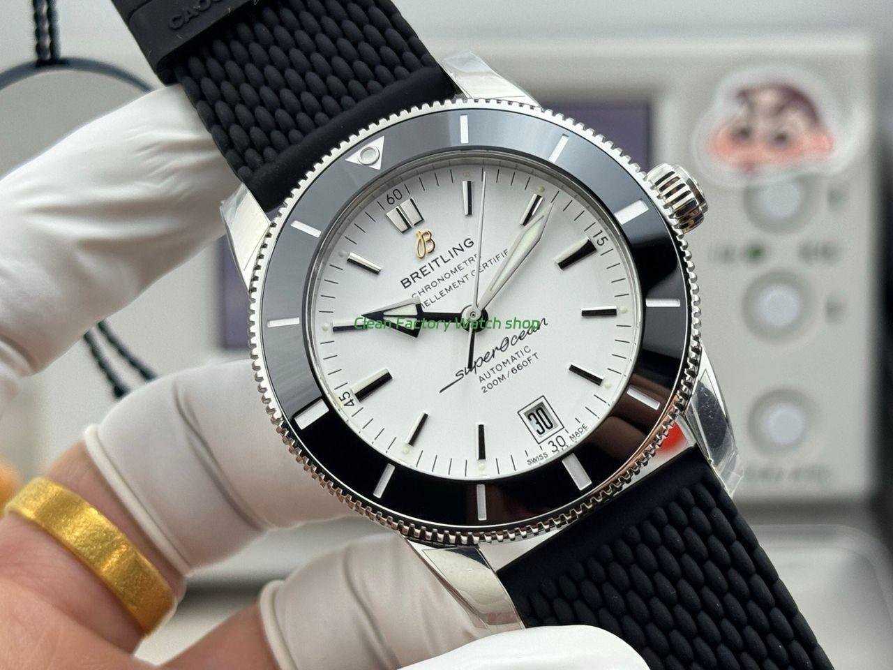 GF Factory Breitling Superocean Heritage ll AB201012.G827154A 42mm Steel Rubber Strap White Dial (6) GF Factory Breitling Superocean Heritage ll AB201012.G827154A 42mm Steel Rubber Strap White Dial (6)