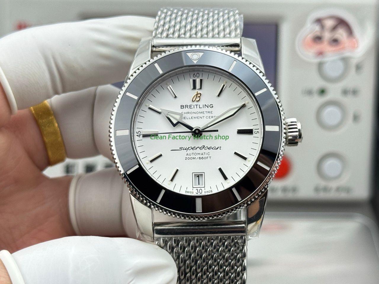 GF Factory Breitling Superocean Heritage ll AB201012.G827154A 42mm Steel White Dial 8 Clean Factory Watch