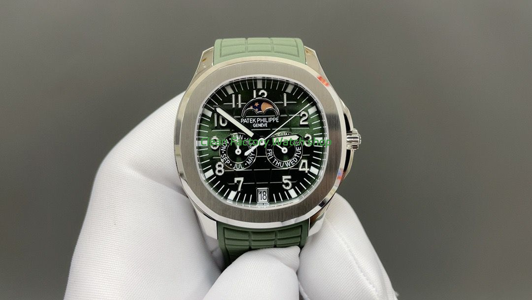 3K Factory Patek Philippe Aquanaut 5261 Green Rubber Strap Green Dial 6 Clean Factory Watch