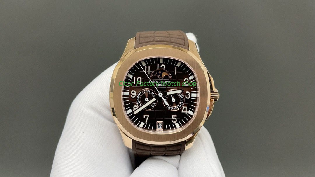 3K Factory Patek Philippe Aquanaut 5261R 40mm Rose Gold Brown Rubber Strap Brown Dial 1 3K Factory Patek Philippe Aquanaut 5261R 40mm Rose Gold Brown Rubber Strap Brown Dial 2 Clean Factory Watch