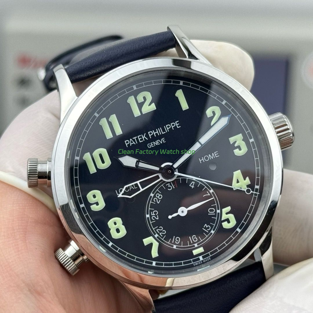 3K Factory Patek Philippe Calatrava Pilot Travel Time 5524G-001 White Gold Blue Dial (5) 3K Factory Patek Philippe Calatrava Pilot Travel Time 5524G-001 White Gold Blue Dial (5)