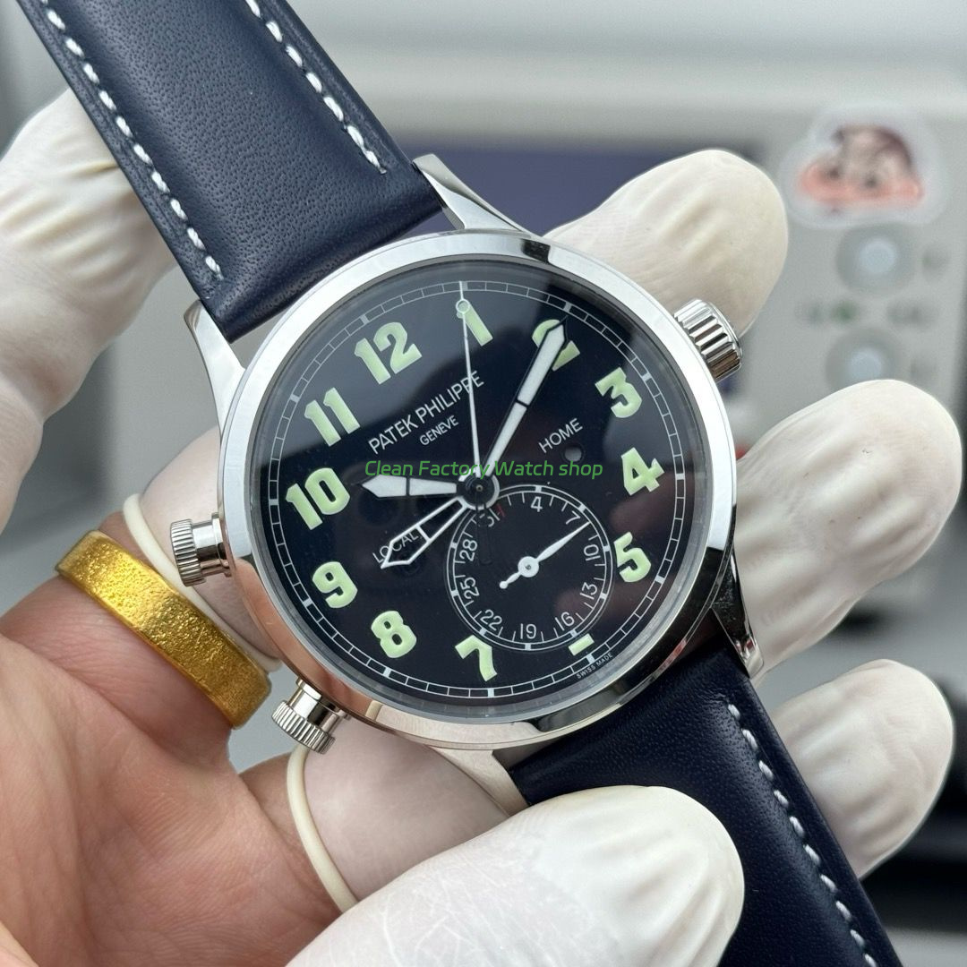 3K Factory Patek Philippe Calatrava Pilot Travel Time 5524G-001 White Gold Blue Dial (9) 3K Factory Patek Philippe Calatrava Pilot Travel Time 5524G-001 White Gold Blue Dial (9)