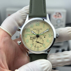 3K Factory Patek Philippe Calatrava Pilot Travel Time 5524G-010 White Gold White Dial